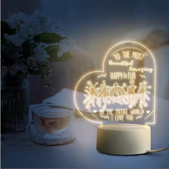 Mother's Day Gift For Mother,Acrylic Sleep Night Light Mother’s Day Decor - Picture 2 of 7